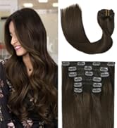 dark brown clip in hair extensions, remy hair extensions clip in human hair