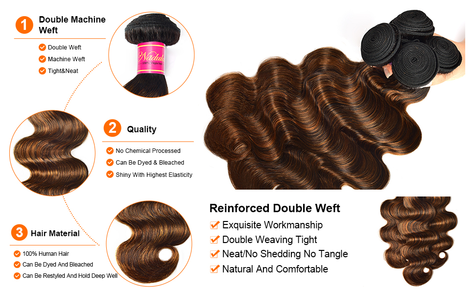 Blonde Balayage wavy human hair extensions