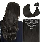 Ukira Dark Brown clip in hair extensions real human hair, 12 Inch 70g 7pcs Brown Hair Extensions ...