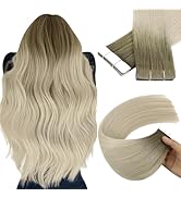 YoungSee Injected Tape in Hair Extensions Balayage Brown Ombre Gloden Brown Hair Extensions Real ...