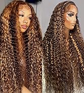Highlight 13x4 HD Lace Front Wigs Human Hair 4/27 Deep Wave Human Hair Wigs for Black Women Ombre...