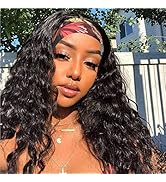 Beauty Forever Headband Human Hair Wigs Water Wave Glueless Human Hair Wigs With Pre-attached Sca...