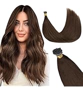 GOO GOO I Tip Hair Extensions Real Human Hair, 14inch 50g 100S, Cold Fusion I Tip Hair Extensions...