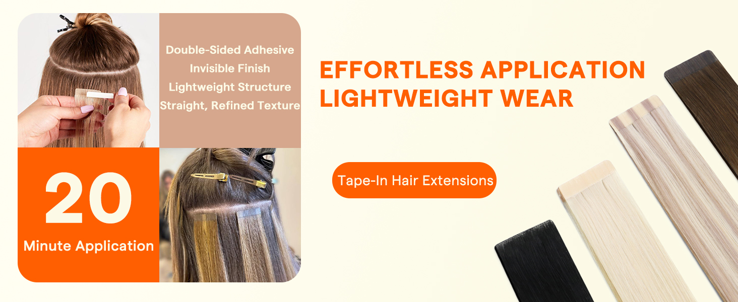 Lightweight tape in hair extensions with invisible hold gives you soft straight locks smooth hair