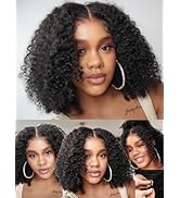 Nadula Bye Bye Knots Glueless Kinky Curly Drawstring Wig Human Hair with 4C Curly Edges, Pre Cut ...