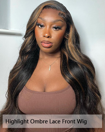 highlight lace front wig human hair