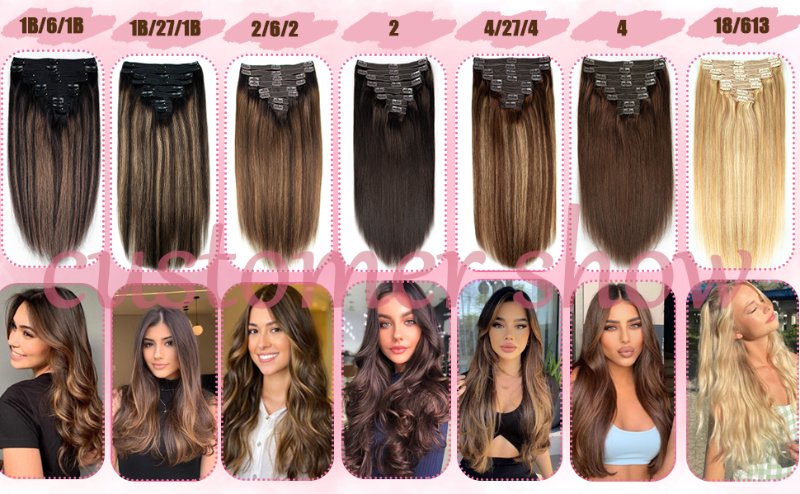 remy human hair extensions clip in
