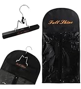 Full Shine Long Hair Extension Storage Bag With Hair Extension Hanger Dust Proof Wigs Hairpieces ...