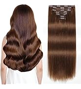 Sisily Clip in Hair Extensions Real Human Hair, 20 Inch 160g 7pcs Human Hair Clip in Hair Extensi...