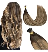GOO GOO I Tip Hair Extensions Real Human Hair, 16inch 50g 100S, Cold Fusion I Tip Hair Extensions...