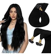 Sunny Black Keratin Hair Extensions Hot Fusion U Tip Hair Extensions Jet Black U Tip Hair Extensi...