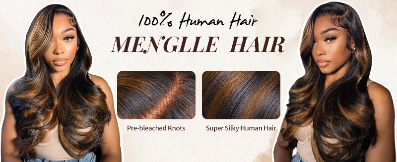 brown highlighted wig human hair