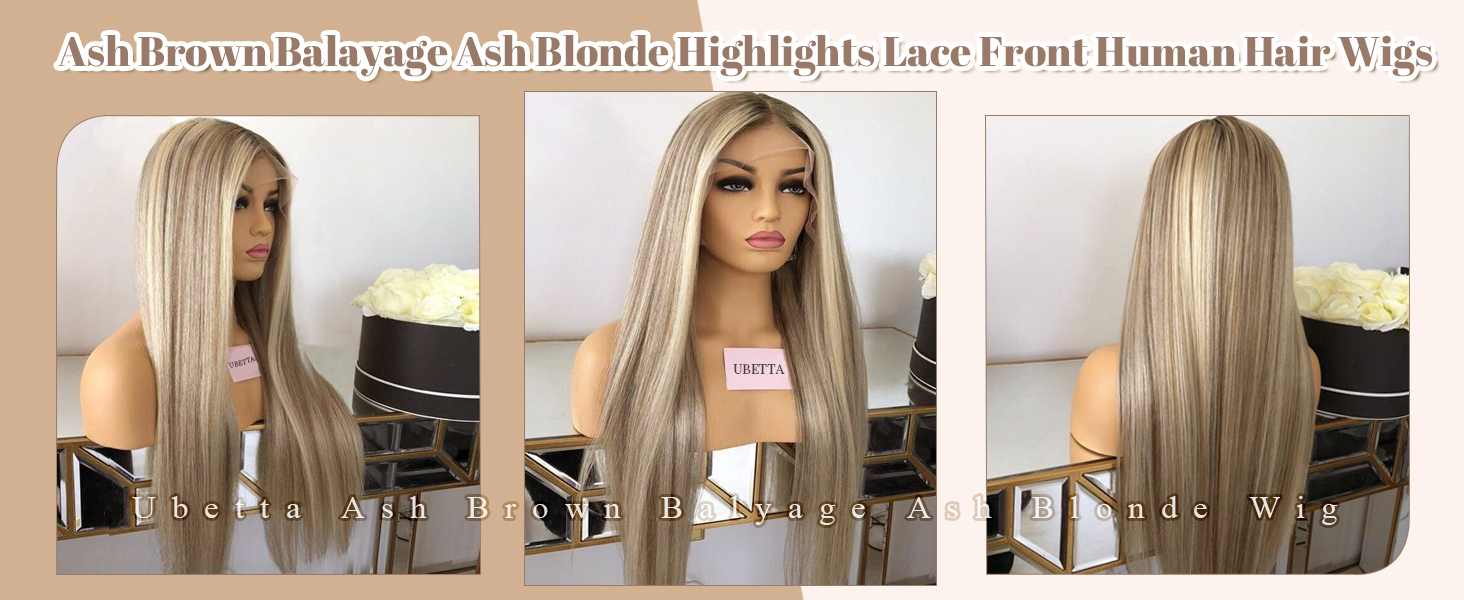 ash brown balayage ash blonde wig human hair highlights lace front wigs human hair lace front wigs