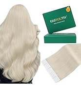 Easyouth 24 Inch Tape in Hair Extensions Human Hair Blonde Hair Extensions Tape in White Blonde T...