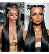 Miss Flower 250% Density 13x6 Lace Front Wigs Human Hair 26Inch 18A Grade Straight Lace Front Wig...