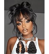 Julia Hair Bye Bye Knots Curtain Bangs Wig Glueless Fluffy Natural Loose Wave Pre Cut 7x5 HD Lace...