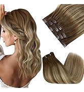 Sunny Hair Clip in Hair Extensions Straight Human Hair Clip in Extensions Remy Clip in Hair Exten...