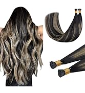 DOORES I Tip Hair Extensions Human Hair 100s 100g,Itip Human Hair Extensions,22 Inch Balayage Nat...