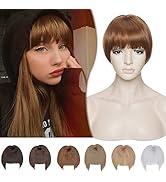 Hairro Clip in Bangs Hair Extensions with Temples, Fringe French Bangs Clips in Hair Toppers Synt...