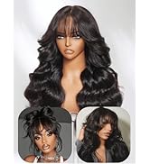 UNICE Bye Bye Knots Curtain Bangs Wig Loose Wave 7x5 Lace Glueless Pre Everything Wigs Human Hair...
