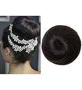 SARLA Black Brown Hair Bun Extension Updo Drawstring Ballet Buns Hair Pieces for Women Girls Lady...