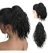 SARLA Claw Clip in Short Ponytail Extension 13 Inch Fluffy Synthetic Curly Wavy Pony Tail Hairpie...