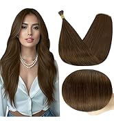 Full Shine Itip Human Hair Extensions 22 Inch Long Straight Natural Remy Hair Color 4 Medium Brow...