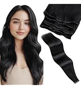 LaaVoo Hand Tied Weft Hair Extensions Human Hair Black Genius Weft Hair Extensions for Black Wome...