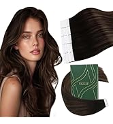 Ugeat Tape in Hair Extensions Human Hair Brown Tape in Human Hair Extensions for Women Dark Brown...