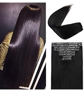 Injected Clip in Hair Extensions Real Human Hair Invisible Hand-Tied Weft Hair Extensions Clip in...