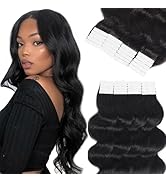 Tape in Hair Extensions Human Hair, Body Wave 100% Remy Human Hair 16 Inch 50g/pack 20pcs Tape Ha...