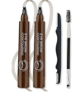 AWCCXMYM 2Pcs Microblading Eyebrow Pencil Kit, 4 Fork Tip Eyebrow Pen Waterproof Long Lasting Up ...