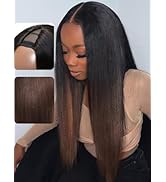UNICE EasiContour V Part Wigs Human Hair Yaki Straight Glueless Wigs Human Hair Clip in Vpart Wig...