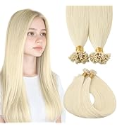 MAXITA U Tip Hair Extensions Human Hair, Platinum Blonde Hair Extensions Real Human Hair, 50g/50 ...