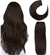 Clip in Hair Extensions Real Human Hair Dark Brown Clip in Hair Extensions Real Human Hair Natura...