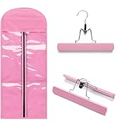 Hairro Portable Hair Extensions Carrier Non-woven Dust-proof Storage Case with Wooden Hanger for ...