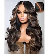 UNICE Bye Bye Knots Glueless Wig 7x5 Pre Cut Lace Front Wig Espresso Brown with Highlights Loose ...