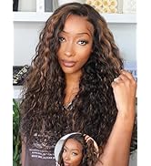 Julia Hair Golden Brown Highlight Deep Water Wave 7x5 Bye Bye Knots HD Lace Closure Glueless Wigs...