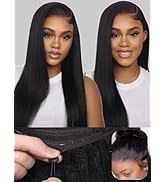 Beauty Forever Glueless Wigs Human Hair Pre Plucked Pre Cut Yaki Straight Human Hair Wig Bye Bye ...