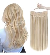 Easyouth Blonde Wire Hair Extensions Human Hair Fish Line Hair Extensions Honey Blonde Mix Bleach...