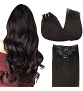 GOO GOO Clip-in Hair Extensions for Women, Soft & Natural, Handmade Real Human Hair Extensions, D...