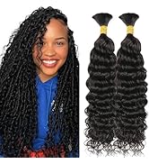 Human Braiding Hair 2 Bundles 100G 16 Inch Deep Water Wave Bulk Human Hair for Braiding No Weft 1...