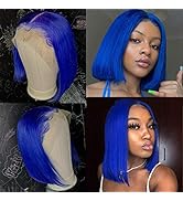 Ubetta Bob Wig Human Hair, 13x5x1 T-Part Lace Front Wigs Human Hair Pre Plucked Hairline Middle P...