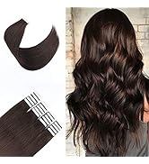 Sixstarhair Invisible Tape in Hair Extensions Brown Hair Extensions Human Hair Double Side Secure...