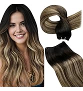 LaaVoo Human Hair Weft Extensions Straight Sew in Hair Extensions Real Human Hair Double Weft Sew...