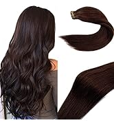 Remy Hair Extensions - Dark Brown, Seamless Tape-in Weft, 20 PCS, 30G, 16 Inch for Women
