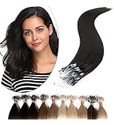 SEGO Micro Loop Hair Extensions 18 Inch 50g 100% Human Hair Balayage Micro Beads Fish Line I Tip ...