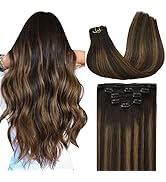 MAXITA Clip in Hair Extensions Real Human Hair Remy Clip in Hair Extensions Real Human Hair Long ...