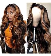 NAYUMI Ombre Lace Front Wig Human Hair13x4 Balayage FB30 220% DensityHighlight Lace Front Wigs Hu...