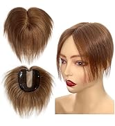 FQNing Human Hair Topper for Women, Straight Hair Piece 5 * 5.5 Full Hand Tied Real Looks (8 Inch...